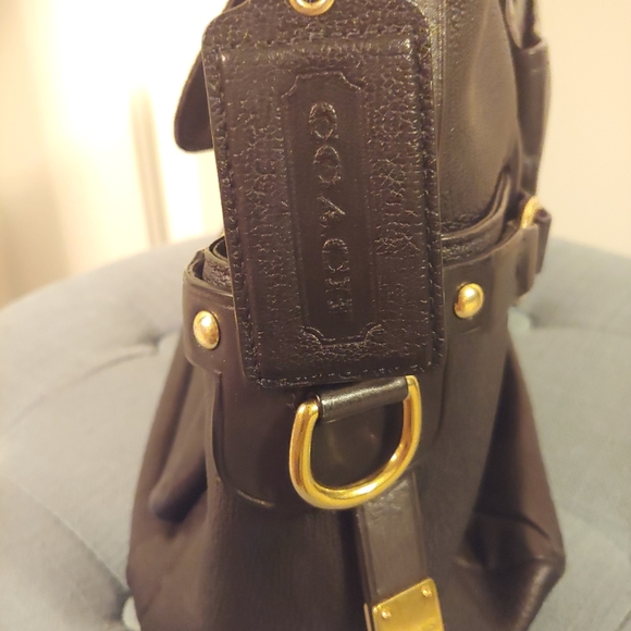 - Coach Pinnacle Black Leather Eva Shoulder Handbag - Picture 7 of 13